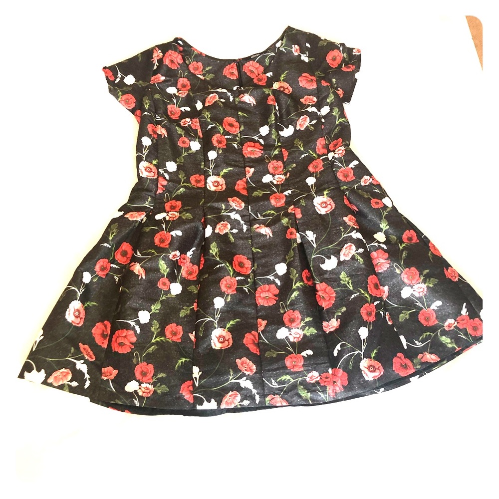 Black & red rose flowered eShakti custom dress
